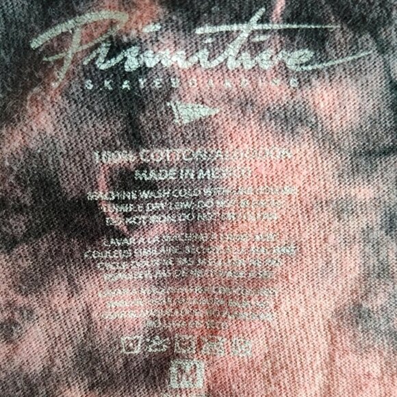 PRIMITIVE Skateboarding Heartbreakers Club Tye Dye Short Sleeve Top Size Medium - Picture 5 of 5